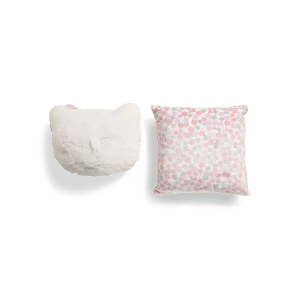 Hello Kitty 2 Pack Decorative Pillows Flower Face Plush Set Kawaii 2025 Sanrio